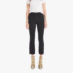Mother The Rascal Ankle Crop Step Fray - Black